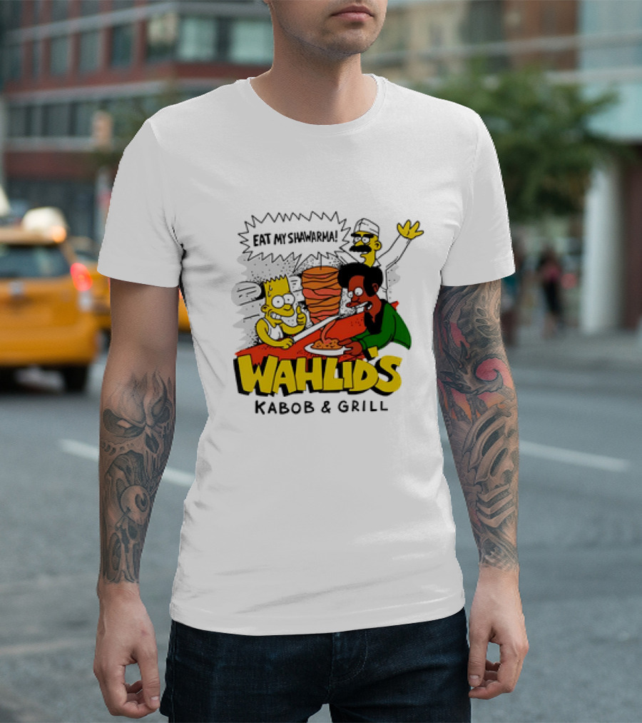 Wahlid's Kabob and Grill Eat My Shawarma The Simpsons T-Shirt
