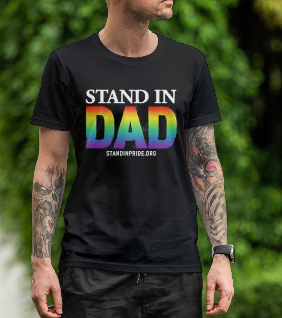 Stand In Dad Pride Rainbow Christmas Ornament Custom Name T-Shirt
