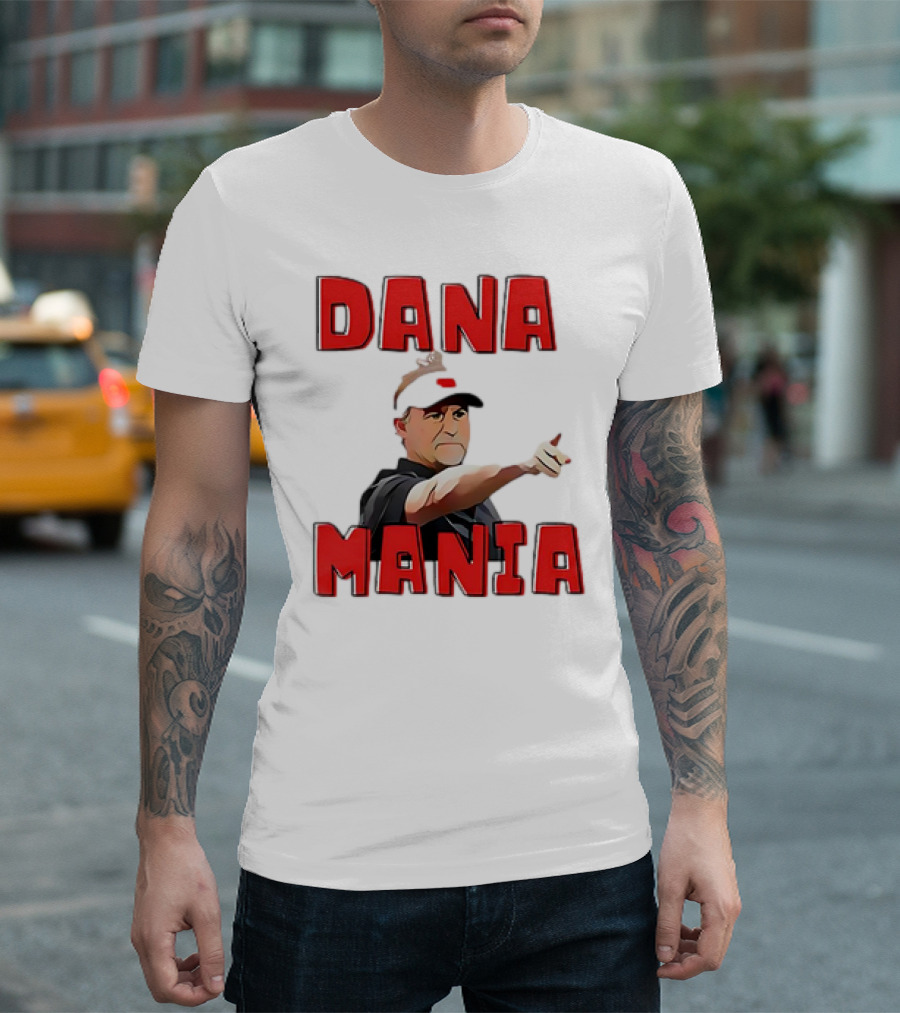 Dana Mania Nebraska Cornhusker Enthusiasm Pointing T-Shirt