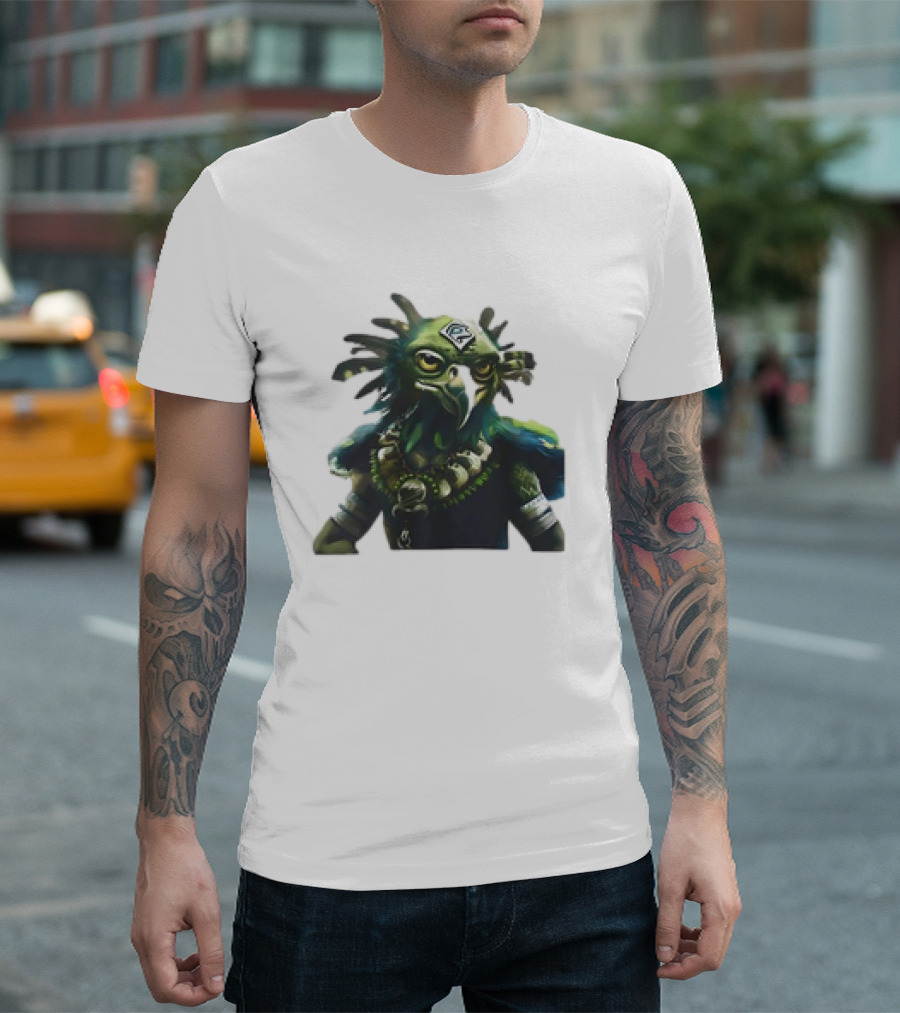 Vintage Seattle Seahawks Fantasy Bird Warrior Mascot T-Shirt
