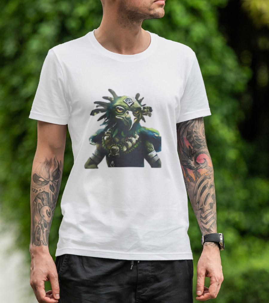 Vintage Seattle Seahawks Fantasy Bird Warrior Mascot T-Shirt