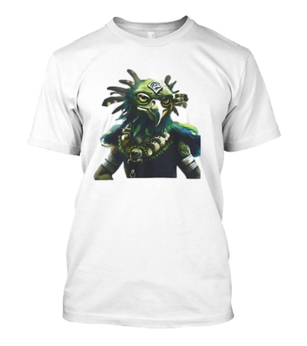 Seattle Seahawks Vintage Mascot Fantasy Bird God T-Shirt
