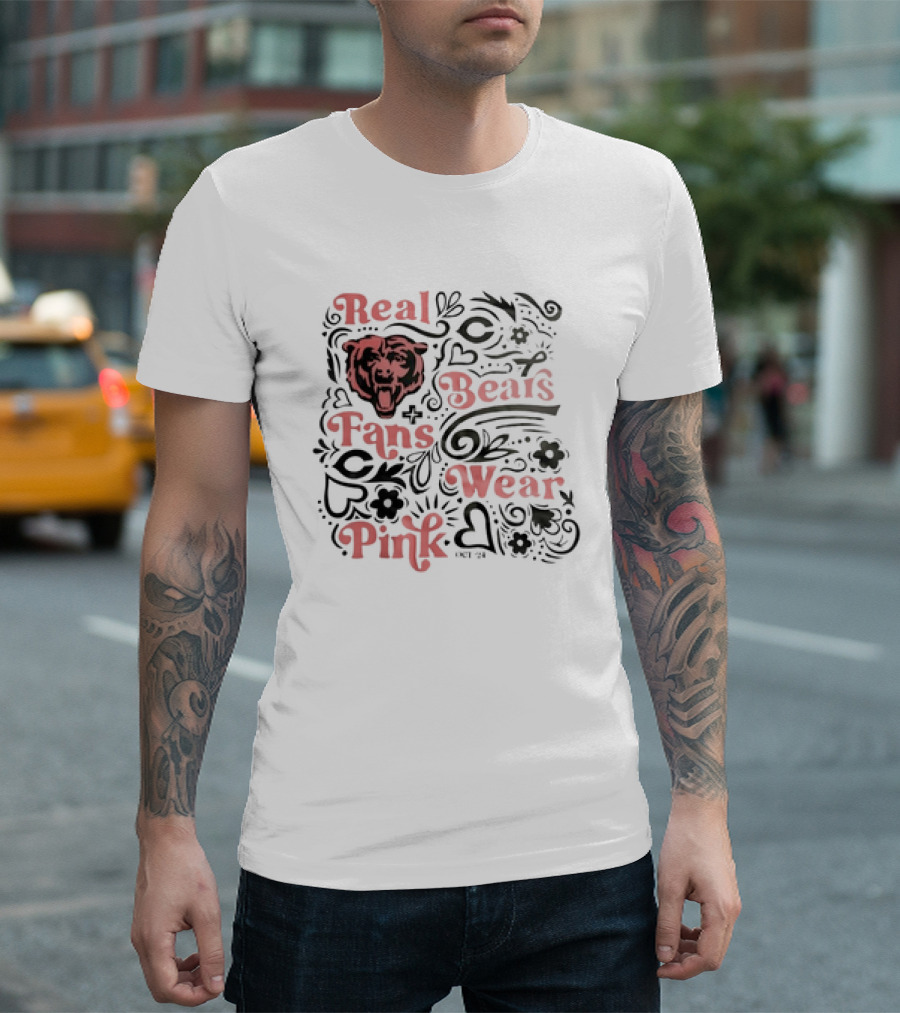 Real Bears Fans Wear Pink Chicago Bear T-Shirt
