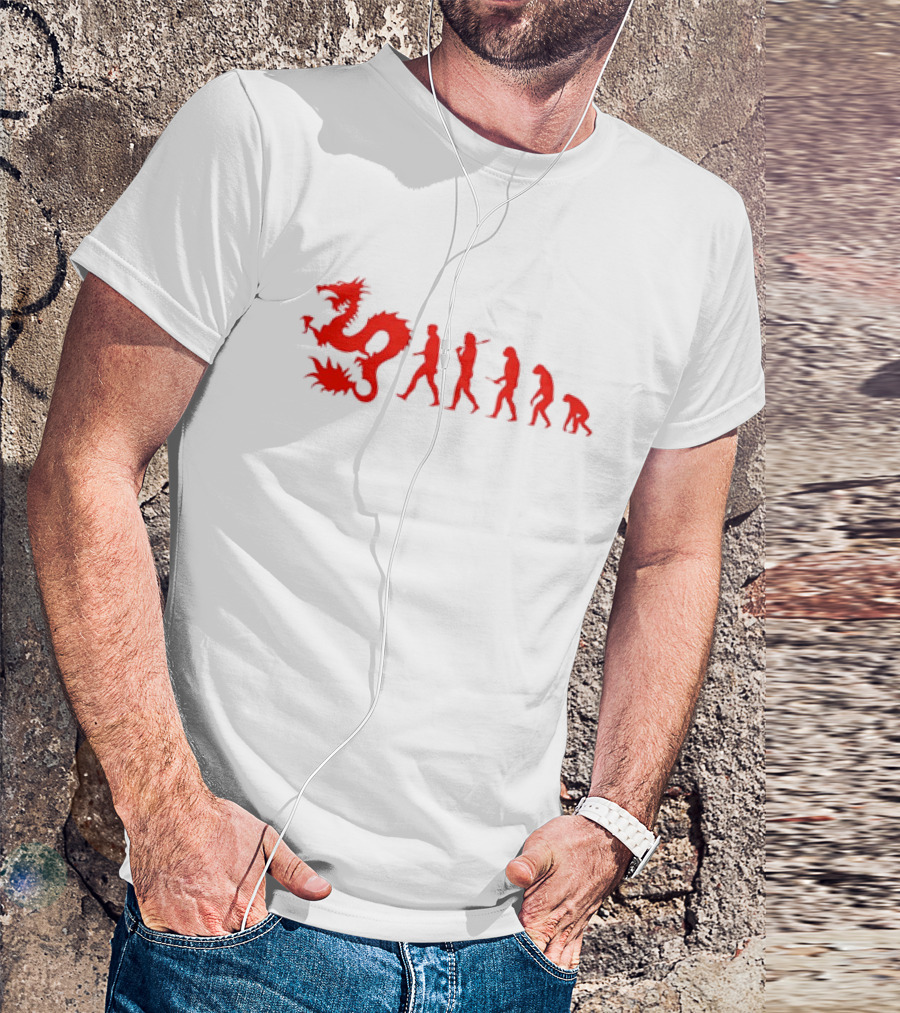 Dean Blunt Evolution With Red Dragon And Human Figures Progression T-Shirt