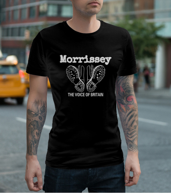Morrissey The Voice Of Britain Iconic Boot Print T-Shirt