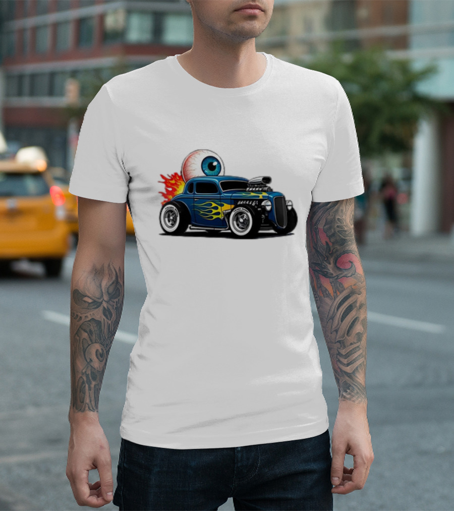 Le Hot Rod d’Eyeba11 Eye-Flame Car T-Shirt