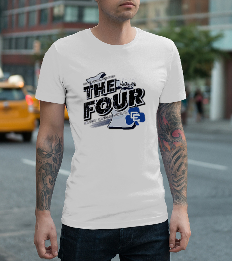 Detroit Catholic Central 2024 MHSAA Football D1 The Four Michigan CE T-Shirt