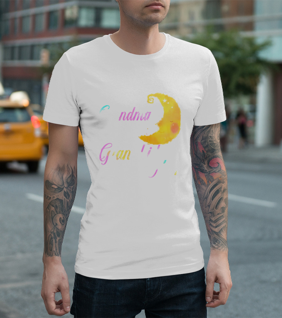 Grandma Loves Grandkids To The Moon And Back With Smiling Moon T-Shirt