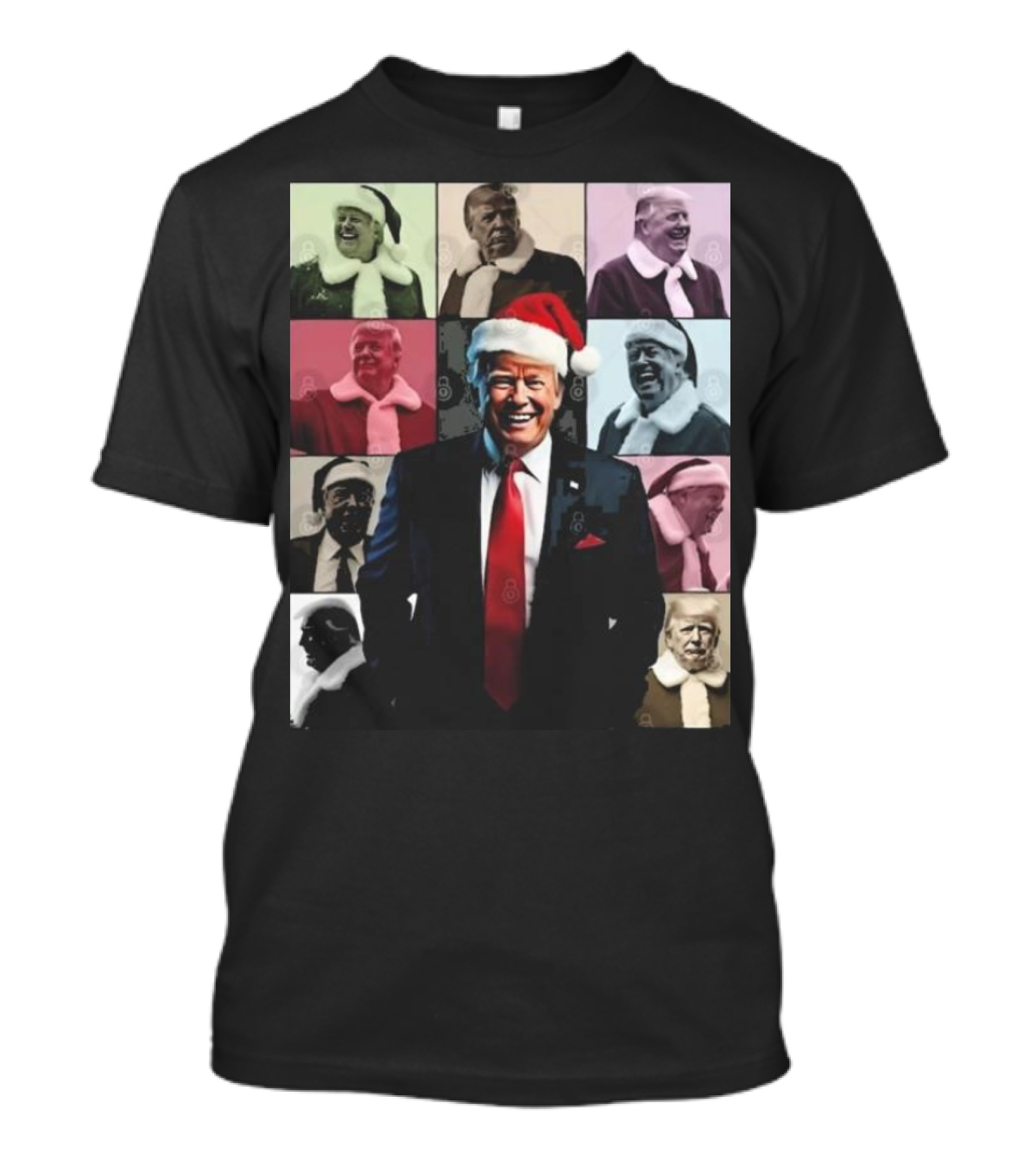 Donald Trump Era Christmas 2024 Santa Claus Collage T-Shirt