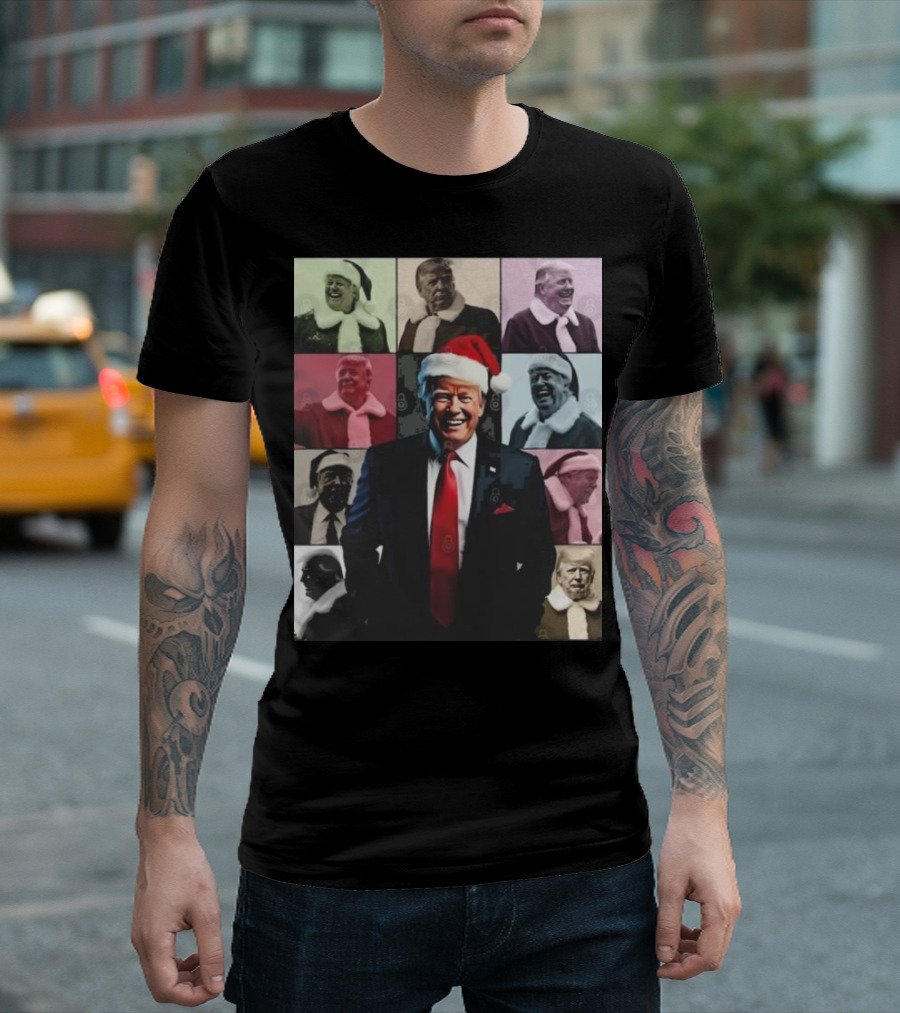 Donald Trump Era Christmas 2024 Santa Claus Collage T-Shirt