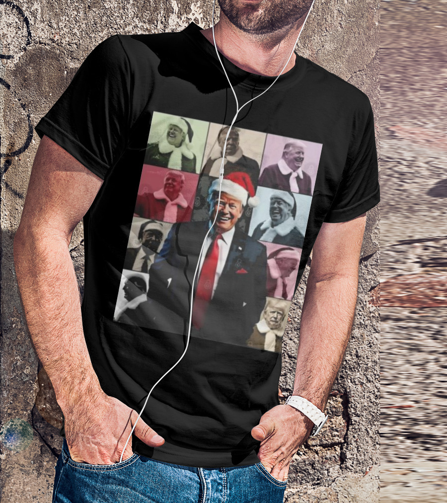 Donald Trump Era Christmas 2024 Santa Claus Collage T-Shirt