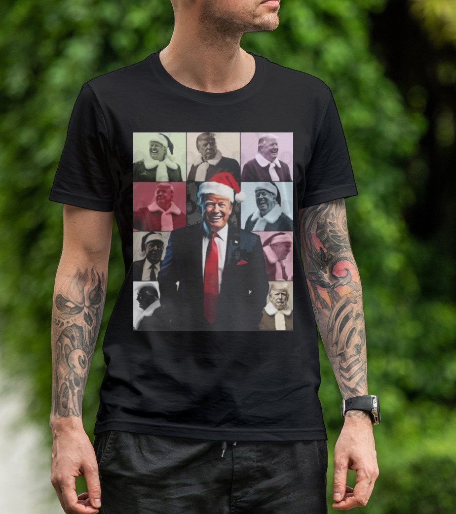 Donald Trump Era Christmas 2024 Santa Claus Collage T-Shirt