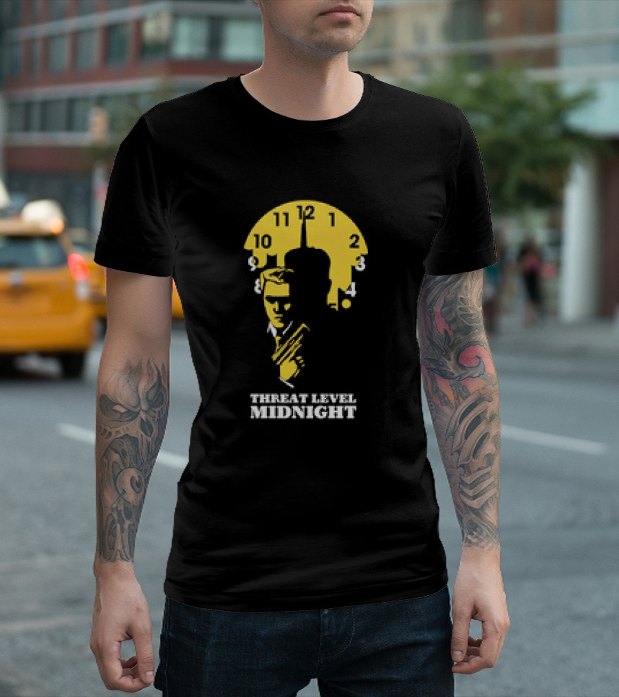 Threat Level Midnight The Office Clock Face T-Shirt