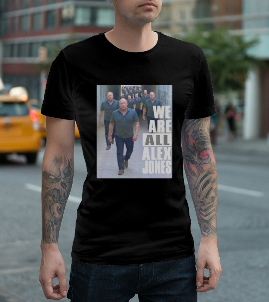 We Are All Alex Jones Multiple Clones Walking In Tunnel T-Shirt