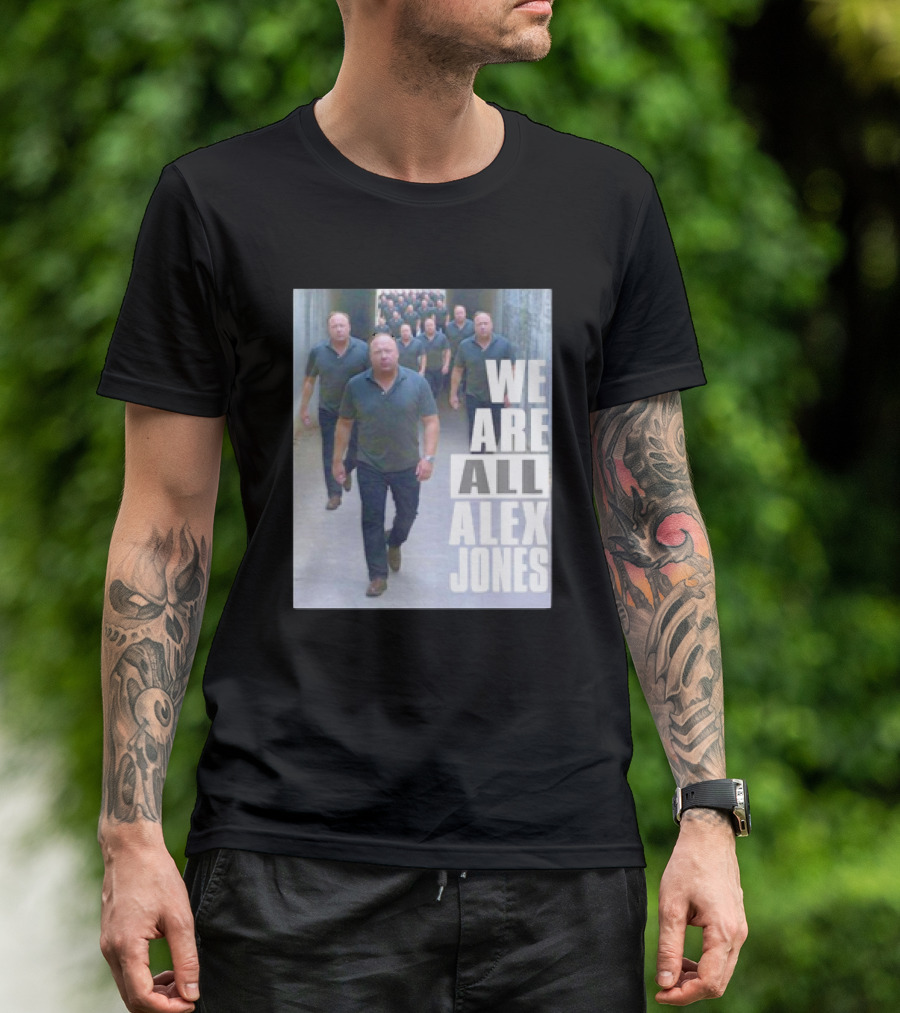 We Are All Alex Jones Multiple Clones Walking In Tunnel T-Shirt