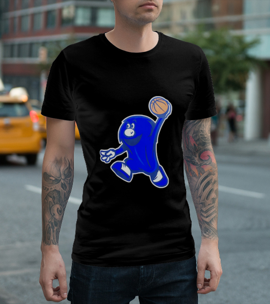 Xavier Musketeers Basketball Blue Mascot with Ball T-Shirt