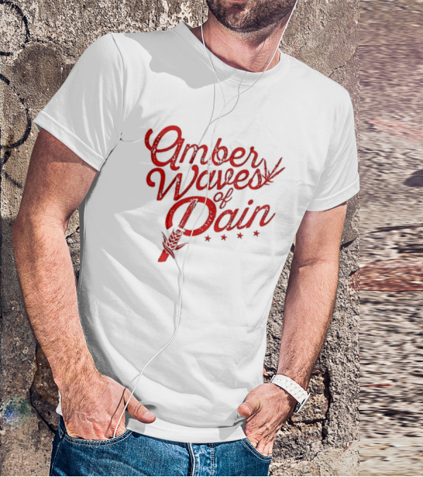 Amber Waves Of Pain Farm Style Red Barn And Wheat T-Shirt