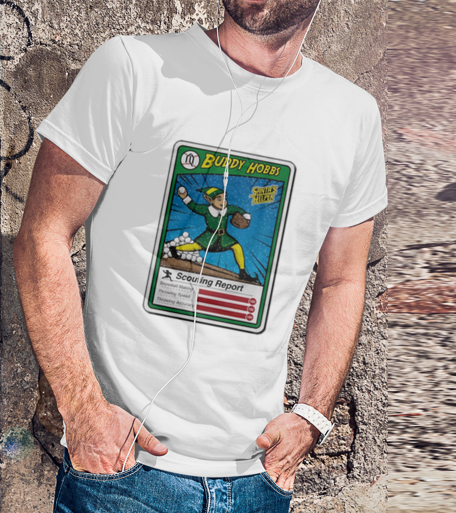 Buddy Hobbs Santa’s Helper Scouting Report Snowball Making Throwing Speed Accuracy T-Shirt