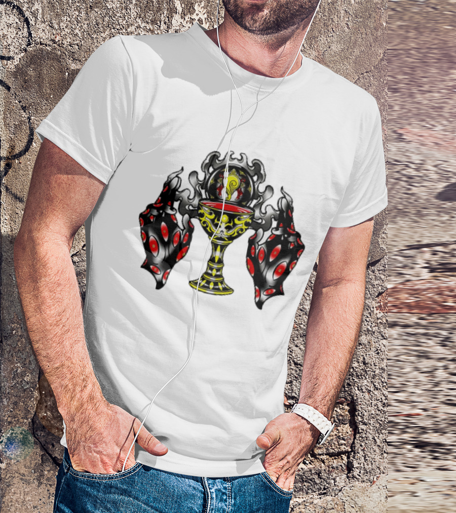 Chalice Hands Classic Red And Black Flame T-Shirt
