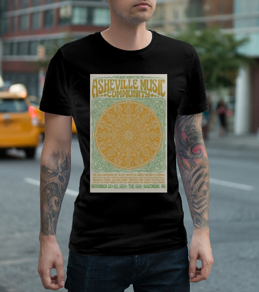 Two Night Benefit for the Asheville Music Community at The 8X10, Baltimore MD, November 22-23, T-Shirt