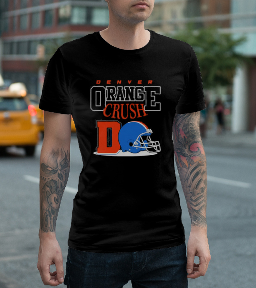 Denver Orange Crush Broncos Football Helmet T-Shirt