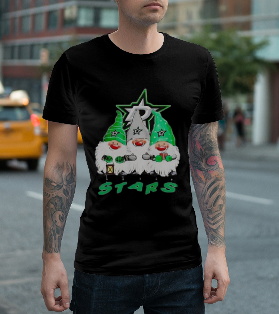 Dallas Stars Christmas Gnomes Festive NHL T-Shirt
