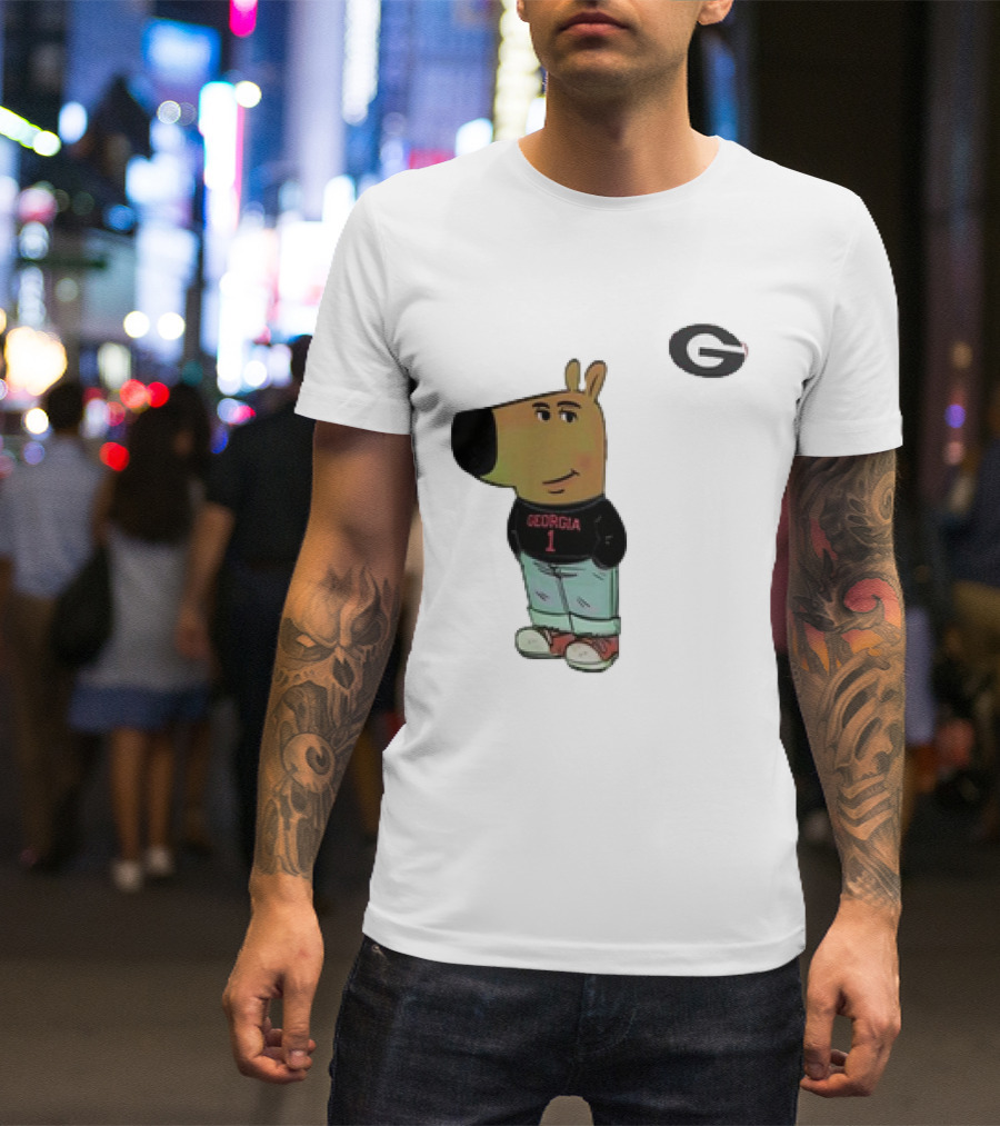 Georgia Bulldogs I Am Just A Chill Guy G Logo Cartoon Character T-Shirt