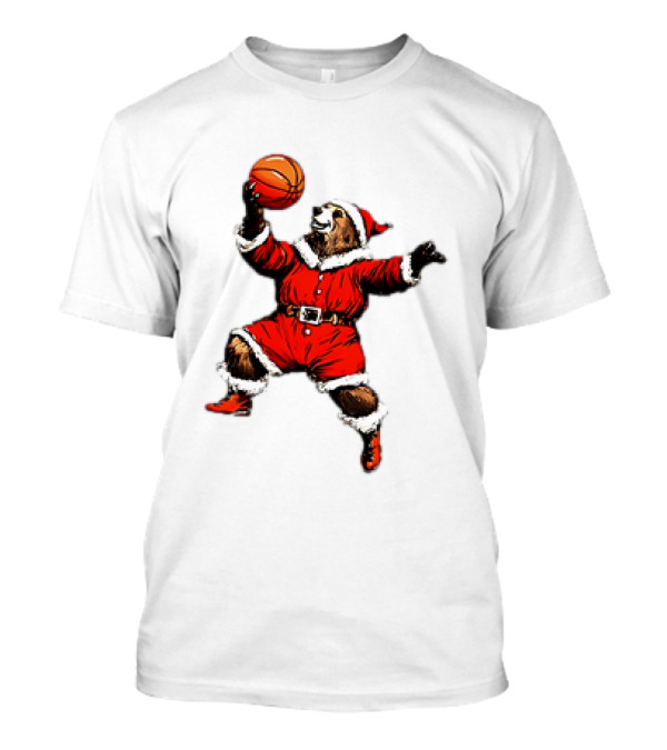 Santa Bear Basketball Holiday T-Shirt