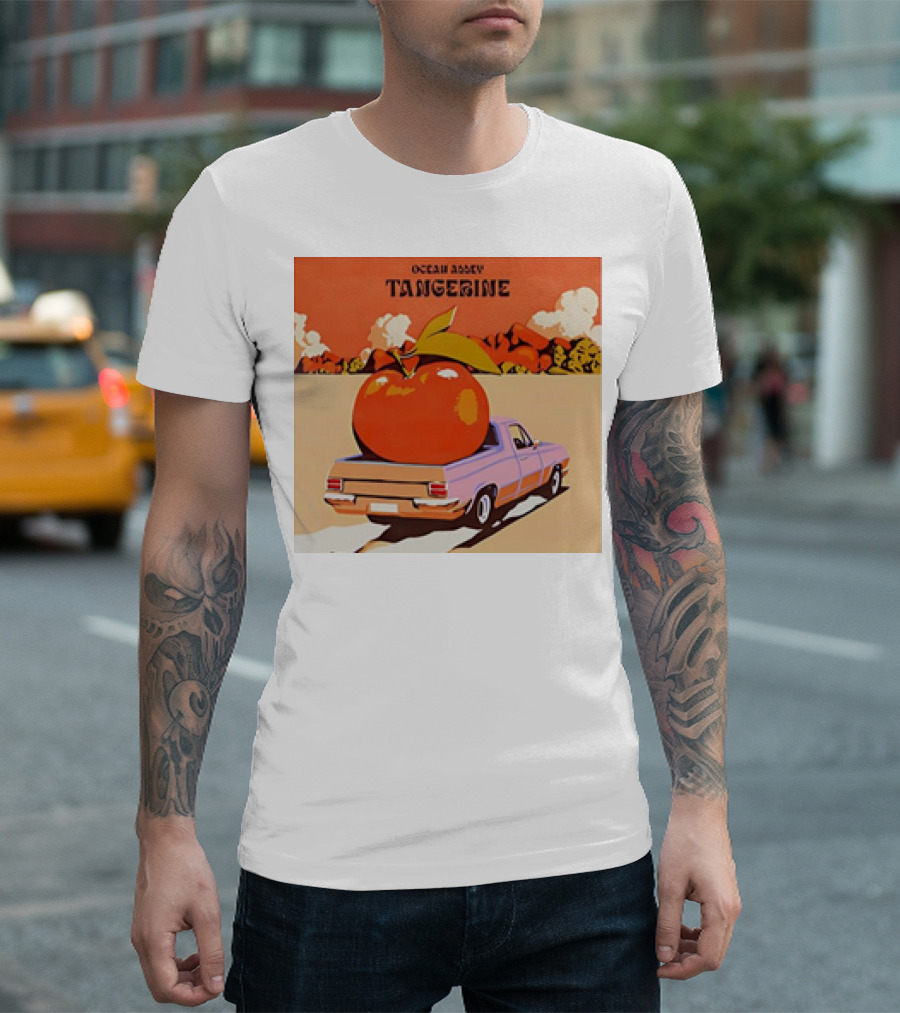 Ocean Alley Tangerine Vintage Truck With Giant Fruit Animation T-Shirt