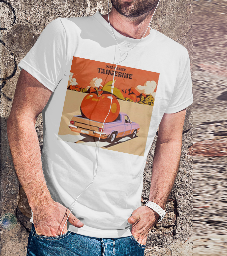 Ocean Alley Tangerine Vintage Truck With Giant Fruit Animation T-Shirt