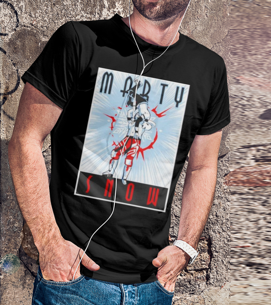 Marty Snow Wrestling Suplex Action Scene With Snowflakes And Dynamic T-Shirt