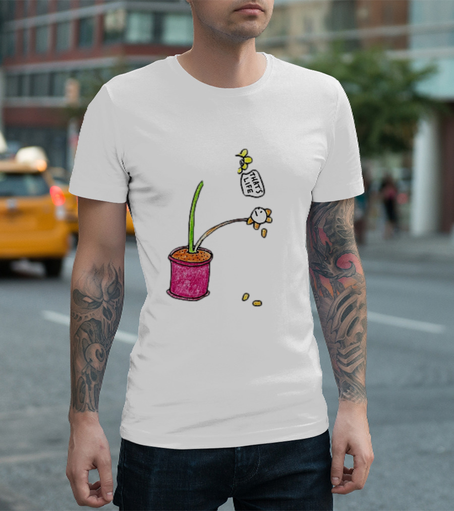 Flowers That's Life Drooping Plant with Bee T-Shirt