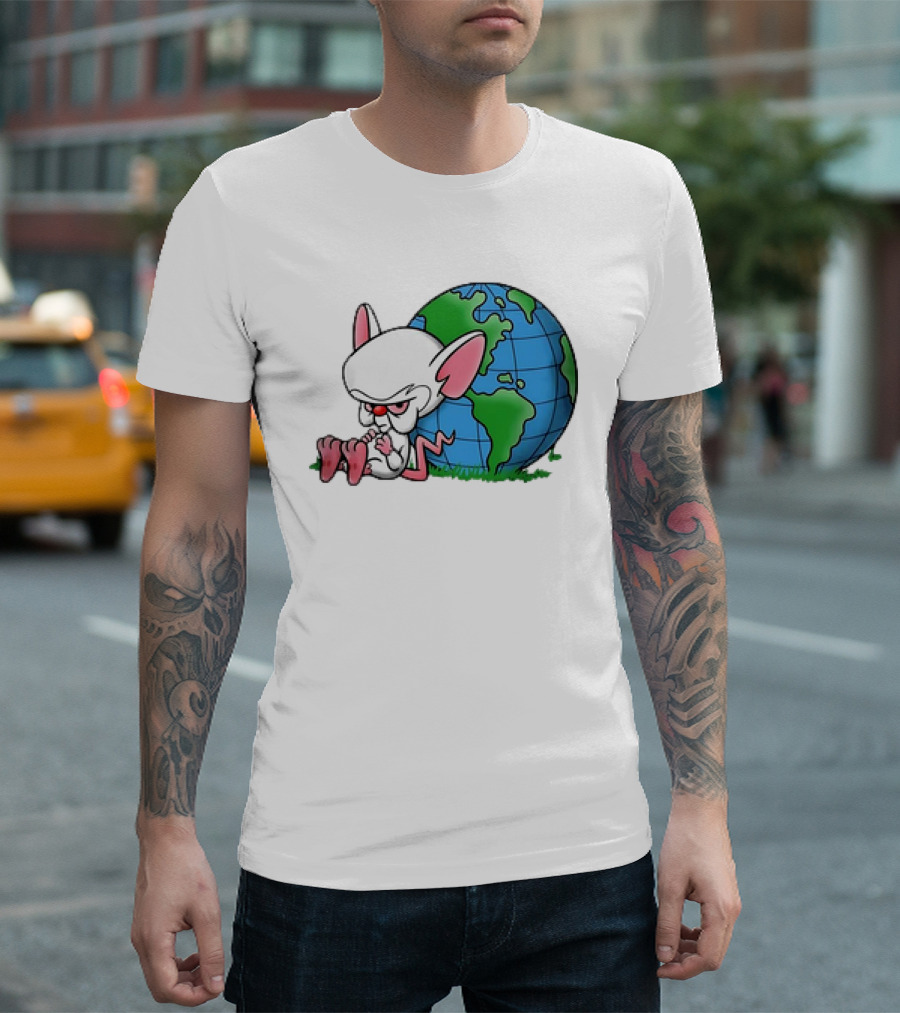 Pinky And The Brain World Domination Plan With Globe T-Shirt