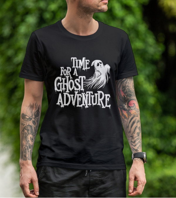 Skeleton Time For A Ghost Adventure With Spooky White Specter T-Shirt