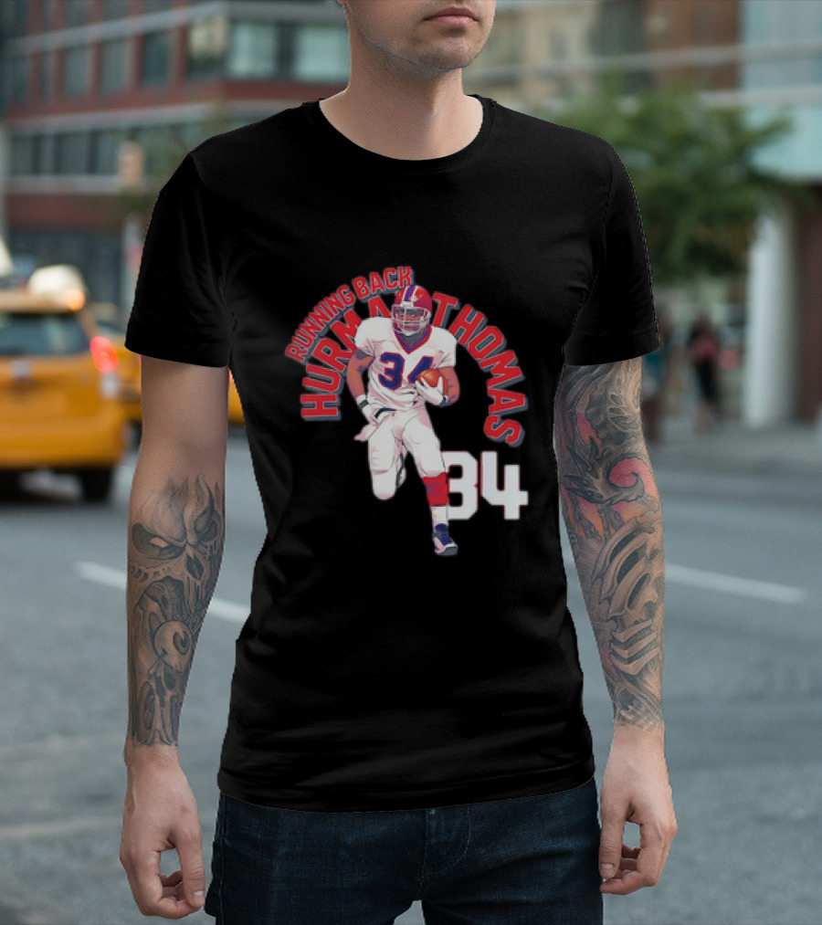 Thurman Thomas Buffalo Bills Running Back 34 Vintage NFL Football T-Shirt