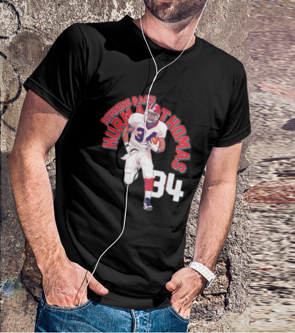Thurman Thomas Buffalo Bills Running Back 34 Vintage NFL Football T-Shirt