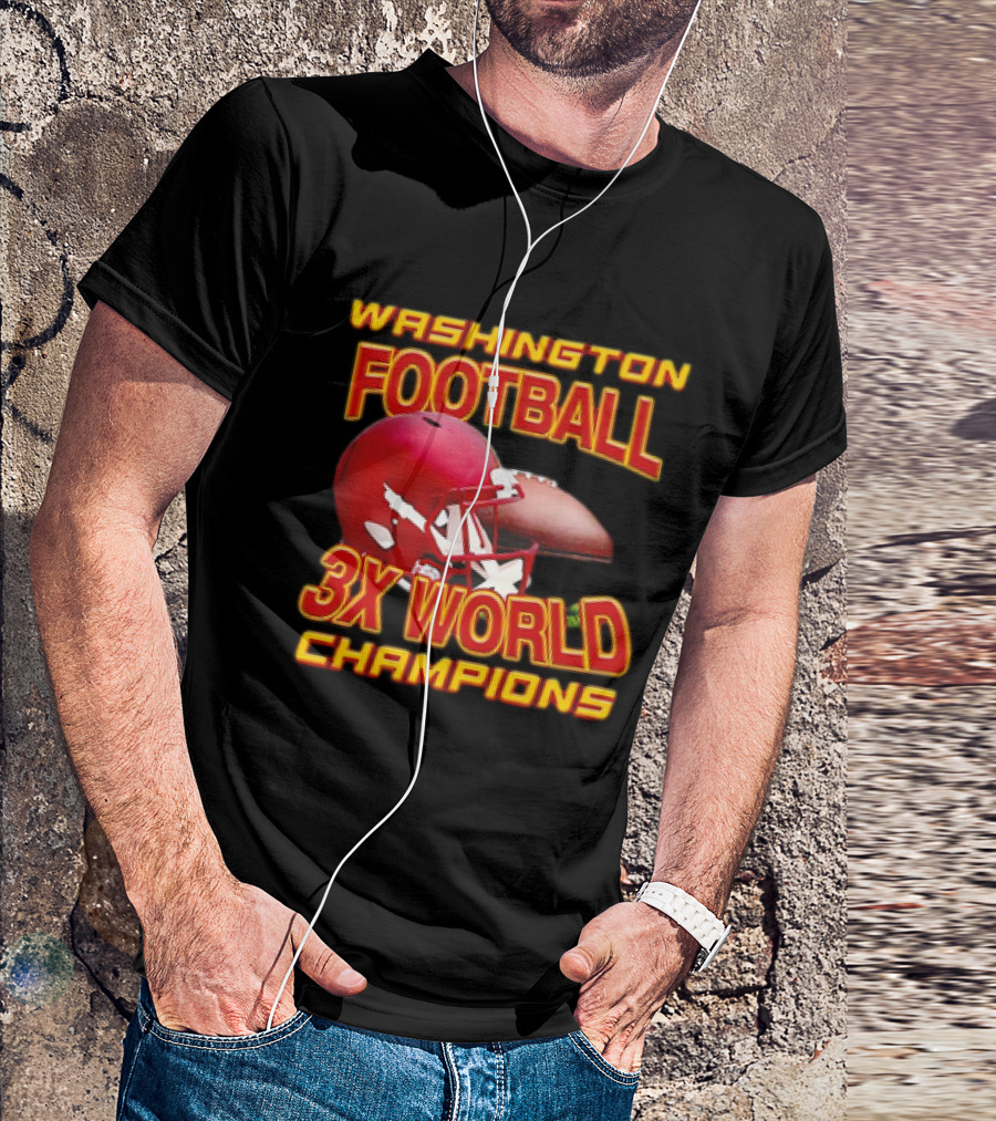 Washington Football 3X World Champions Helmet T-Shirt