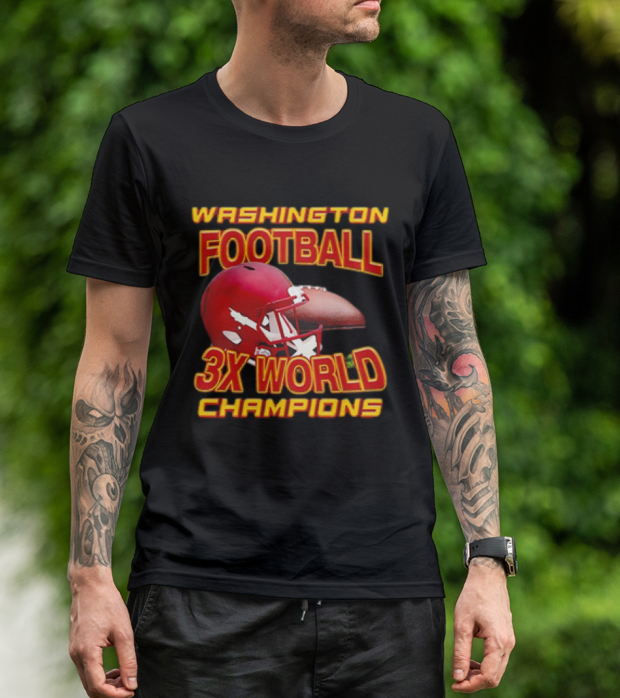 Washington Football 3X World Champions Helmet T-Shirt
