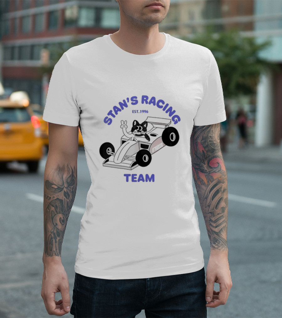Stan's Racing Team Cat Est. 1996 Racing Car T-Shirt