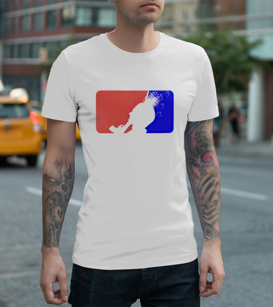 David Major League Shooting Silhouette Red Blue Funny T-Shirt