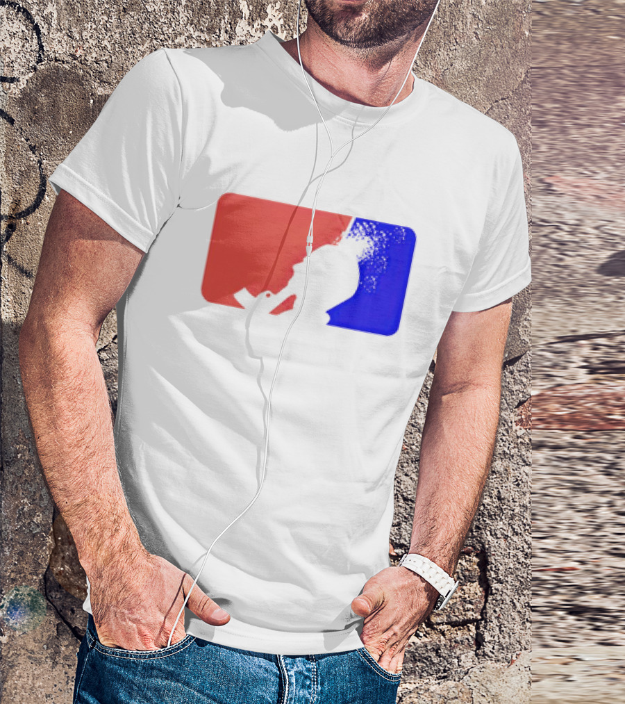David Major League Shooting Silhouette Red Blue Funny T-Shirt