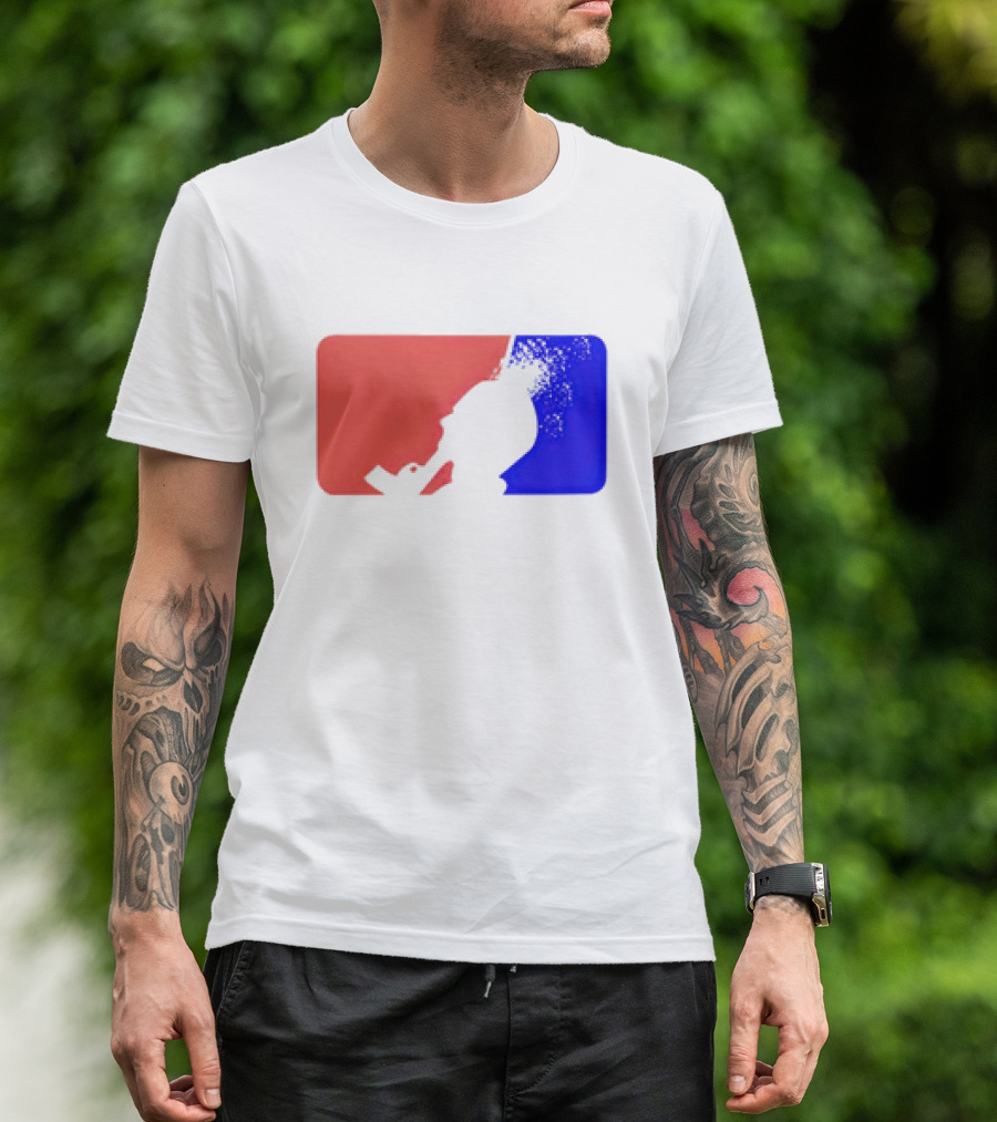 David Major League Shooting Silhouette Red Blue Funny T-Shirt