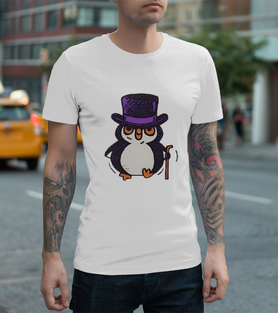 Penguin in a Top Hat with a Cane The Penguin T-Shirt