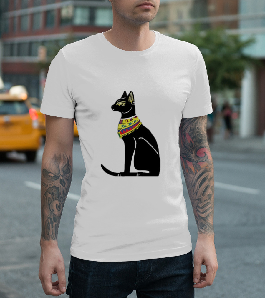 The Egyptian Cat with Colorful Scarf T-Shirt