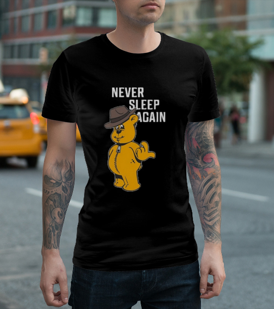 Never Sleep Again Zwart Wanna Play Nightmare Teddy Bear T-Shirt
