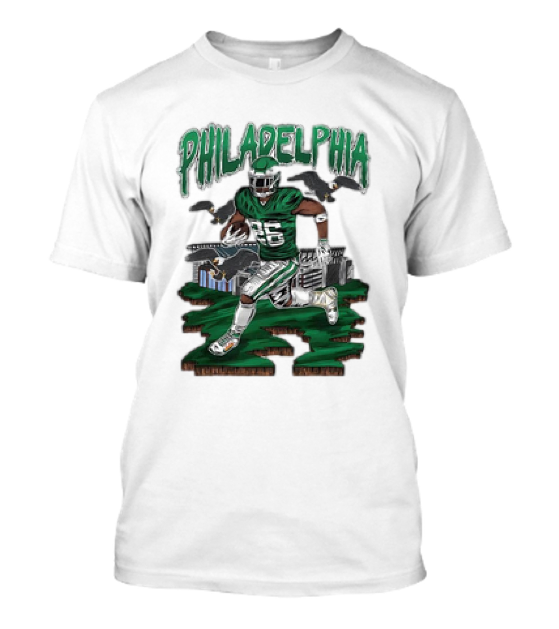 Philadelphia Eagles Saquon Barkley Bird Gang Running Player With Birds T-Shirt