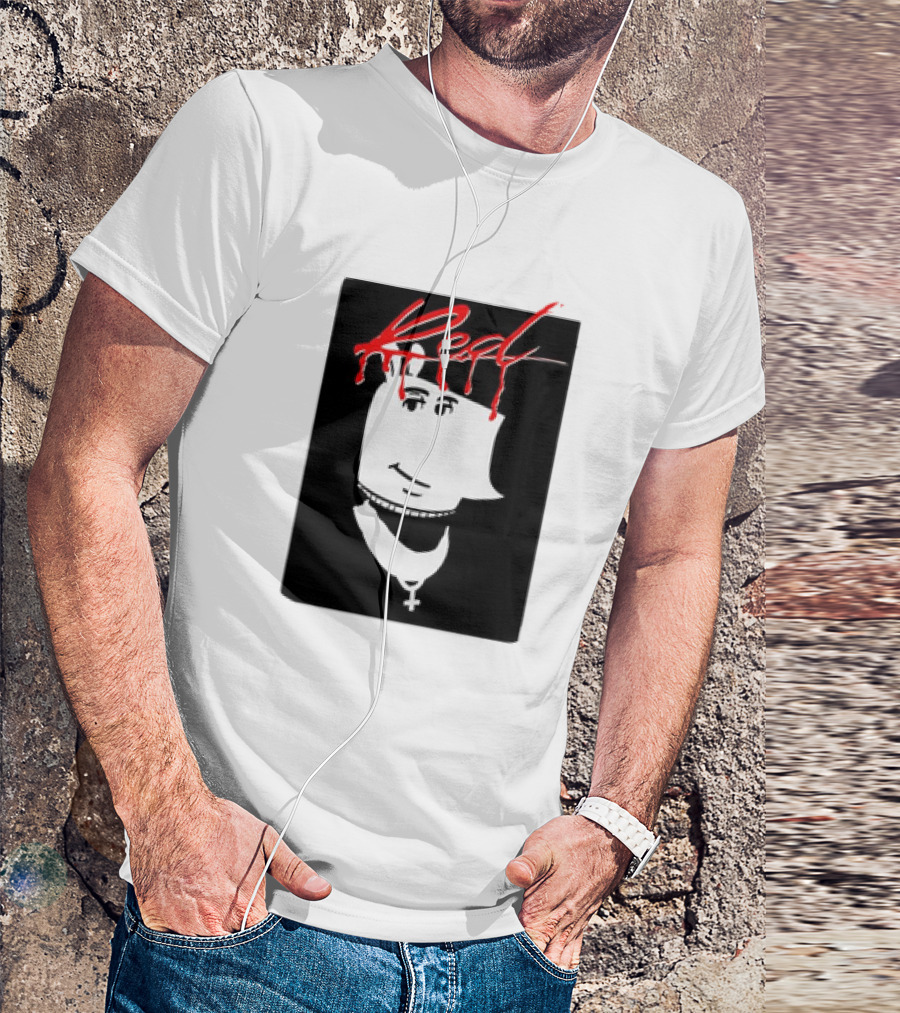 I’m Just A Chill Guy X Playboi Carti Whole Lotta Red Album Red Text Black And White Face Design With Necklace T-Shirt