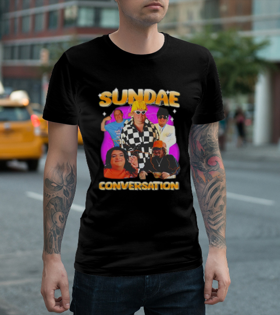 Sundae Conversation Glenny Balls Vibrant Group Montage T-Shirt