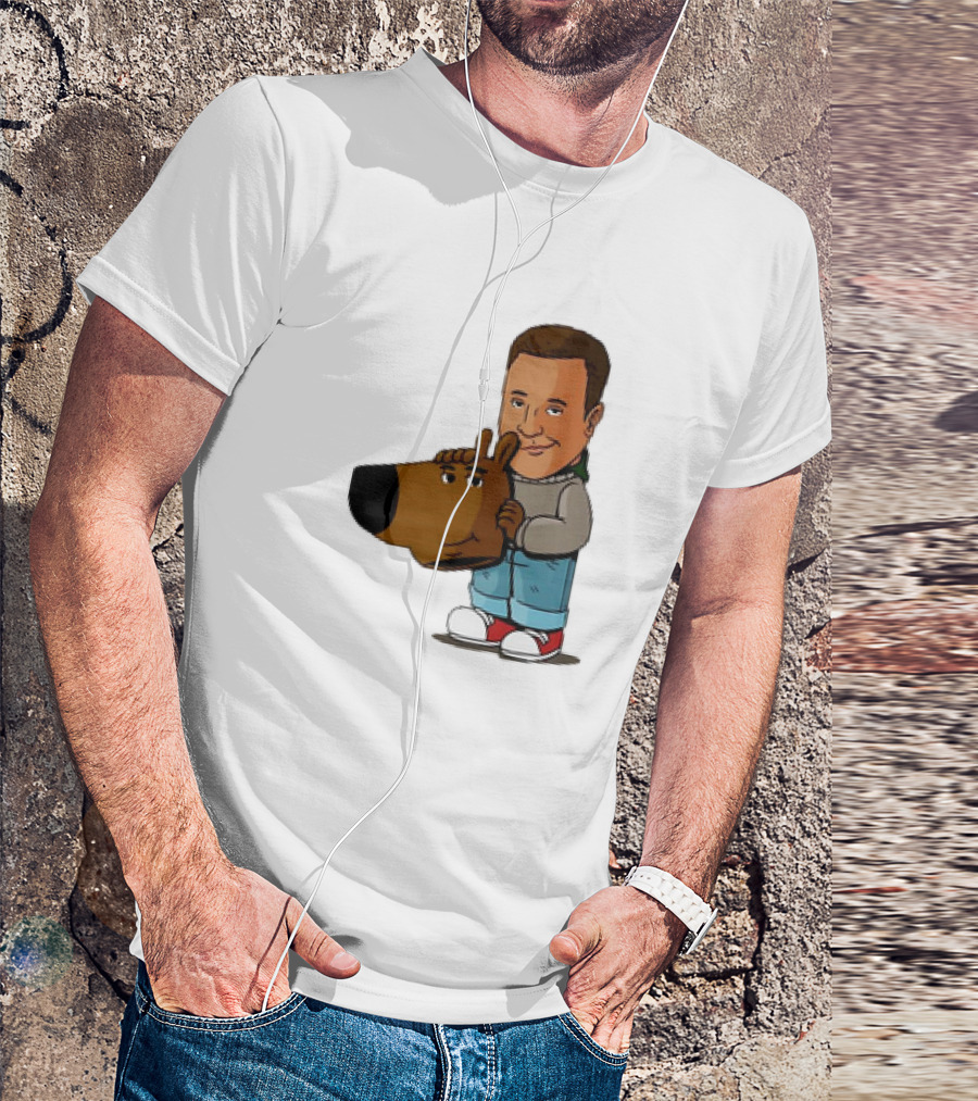 Kevin James Chill Guy Meme With Cartoon Style Scooby-Doo Head T-Shirt