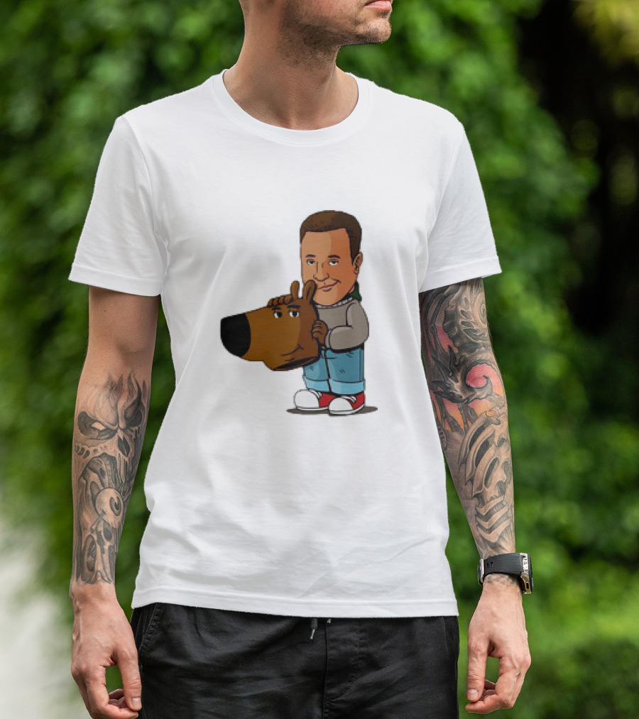 Kevin James Chill Guy Meme With Cartoon Style Scooby-Doo Head T-Shirt